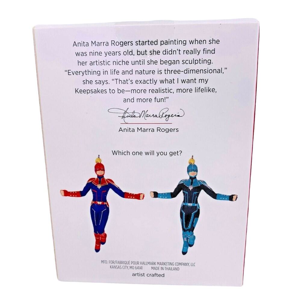 Hallmark Keepsake Mystery Ornament Captain Marvel Red and Blue 2019 NEW - Picture 4 of 5